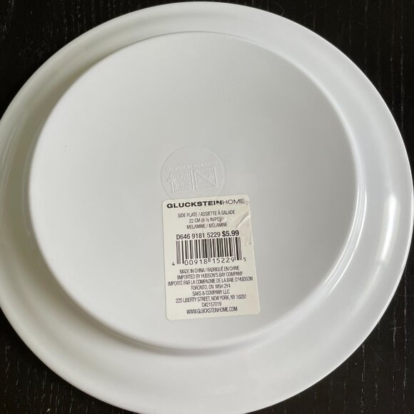 GlucksteinHome "Plains" pattern melamine dinner and side plates. - Picture 4 of 4